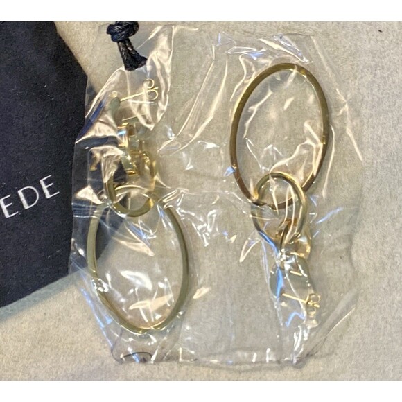 Vita Fede Cassio Gold Earrings Modular Hoops Dust Bag NEW MSRP: $388 - Picture 3 of 4